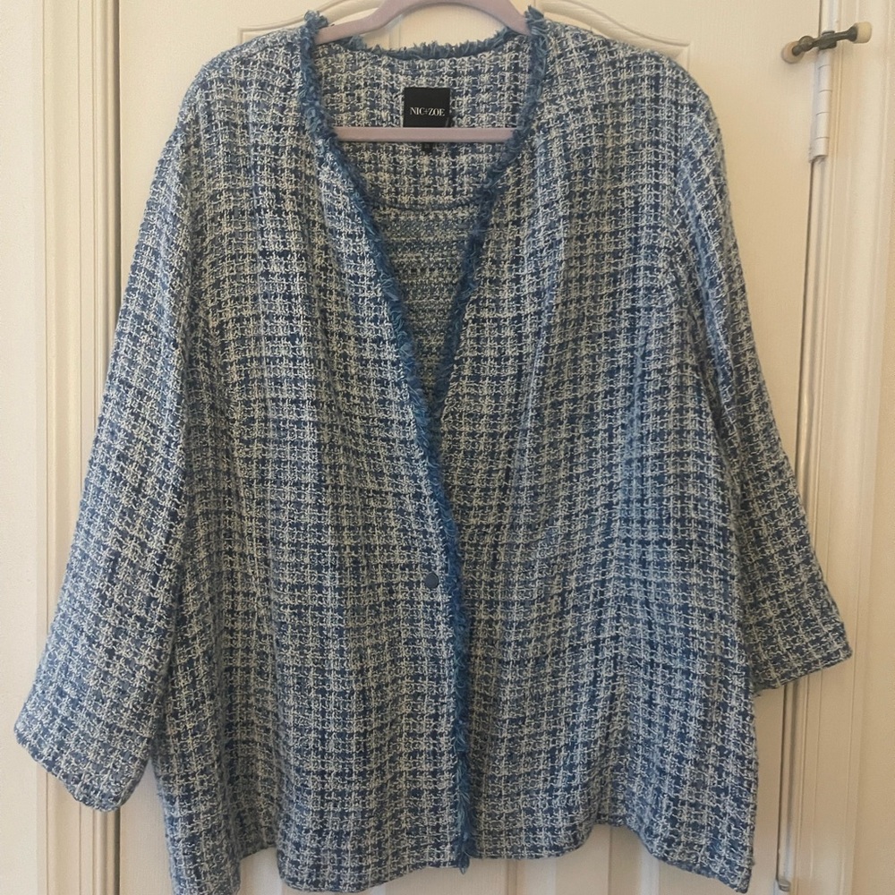 Noxx Blue and White Tweed Jacket